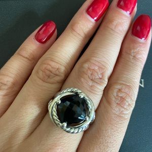 David Yurman Infinity Ring Black Onyx sz 7